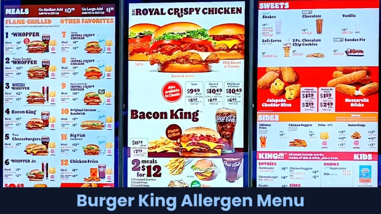 Burger King Allergen Menu