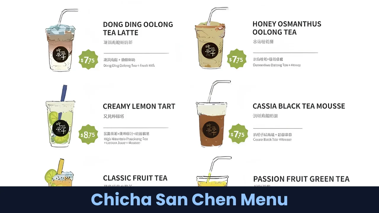 Chicha San Chen Menu