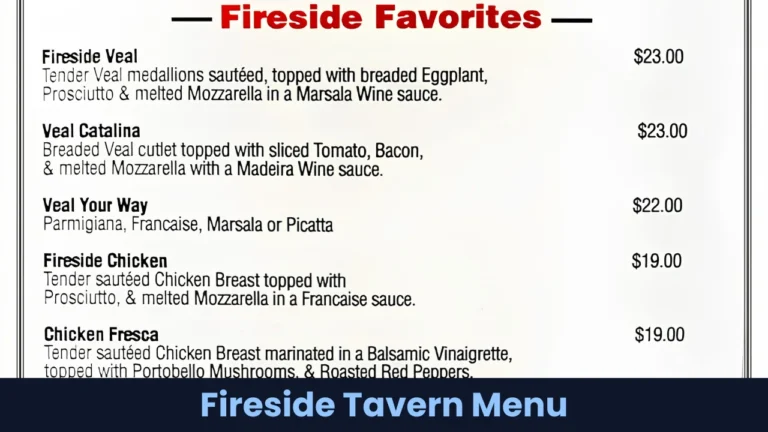 Fireside Tavern Menu
