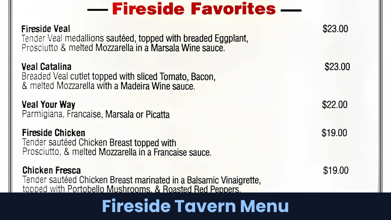 Fireside Tavern Menu