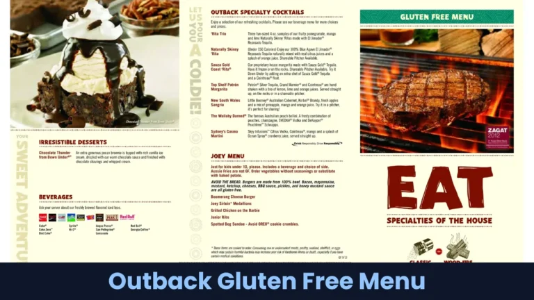 Outback Gluten Free Menu