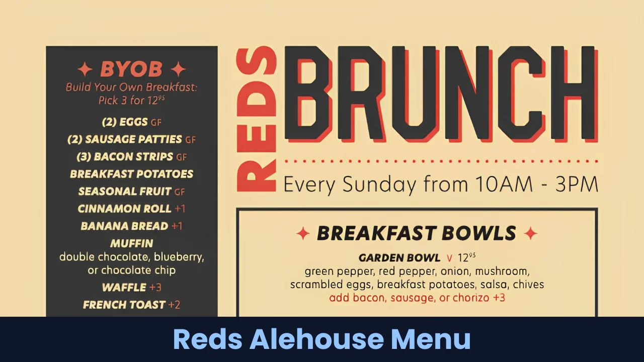 Reds Alehouse Menu