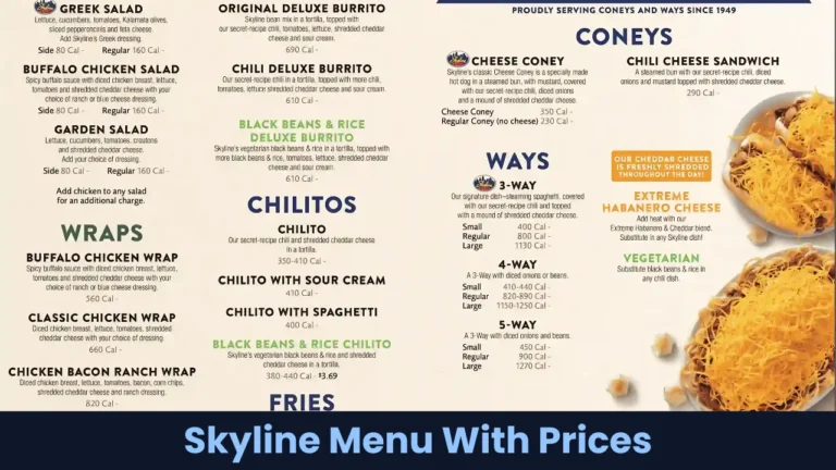 Skyline Menu With Prices
