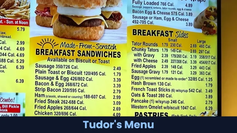 Tudor's Menu