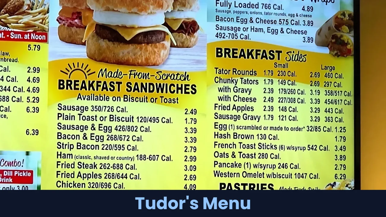 Tudor's Menu