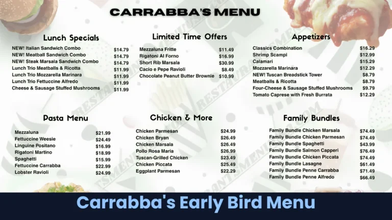 Carrabba's Early Bird Menu