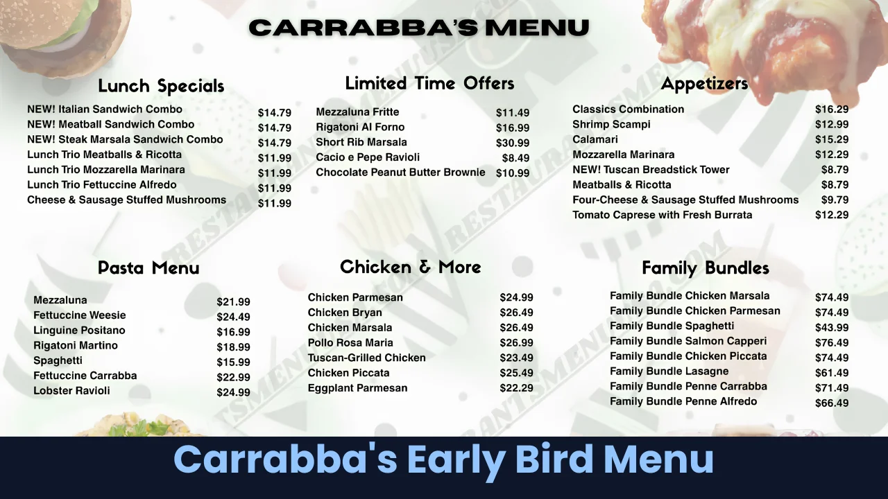 Carrabba's Early Bird Menu