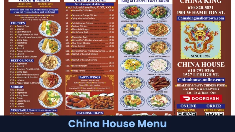 China House Menu