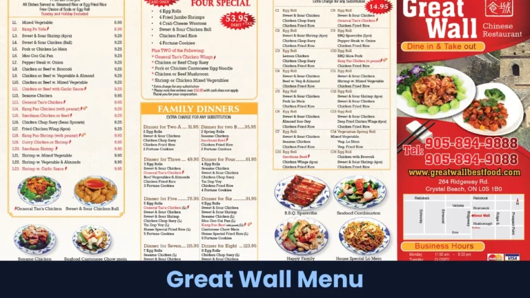 Great Wall Menu
