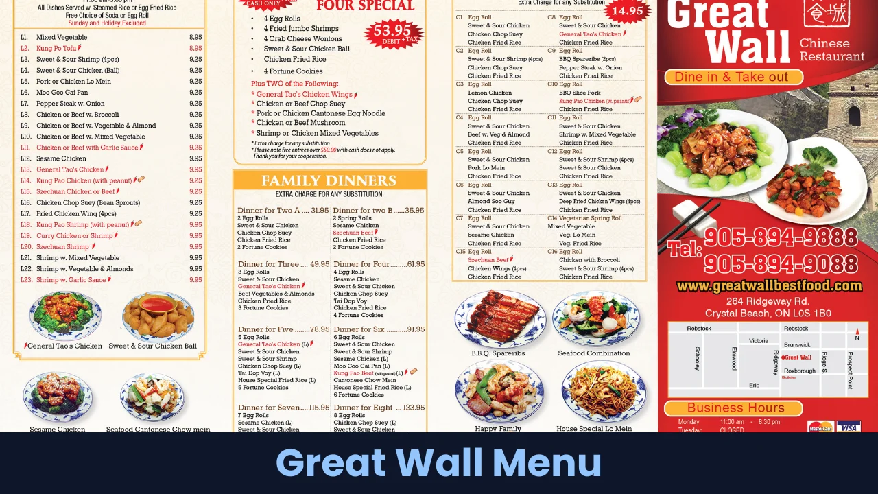 Great Wall Menu
