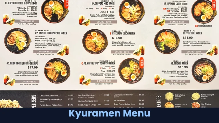 Kyuramen Menu