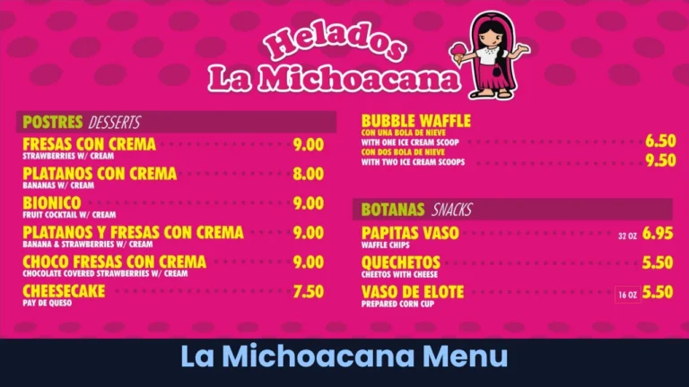 La Michoacana Menu