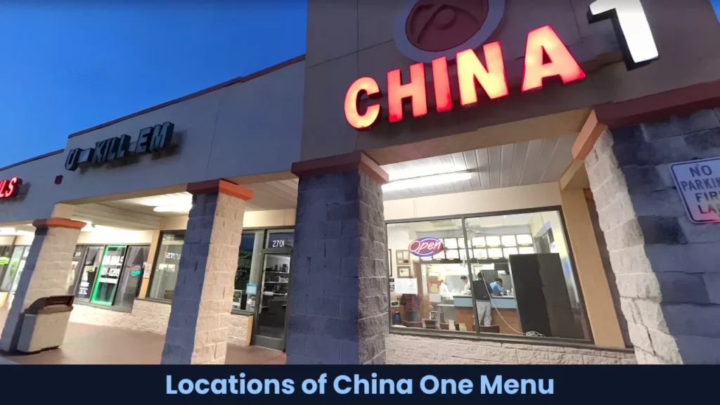 Locations of China One Menu