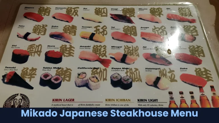 Mikado Japanese Steakhouse Menu