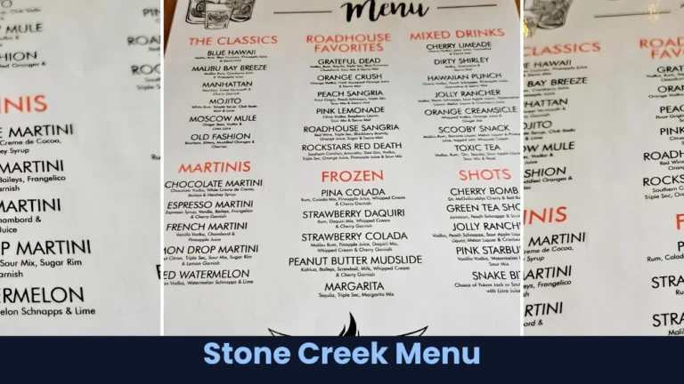 Stone Creek Menu