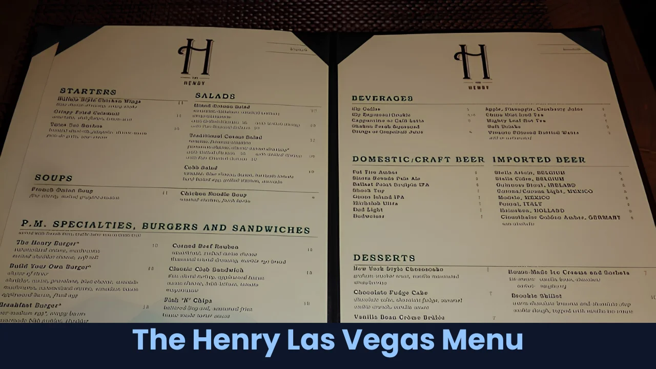 The Henry Las Vegas Menu