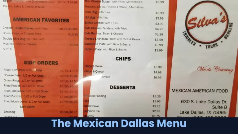 The Mexican Dallas Menu