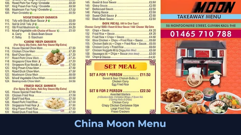 China Moon Menu