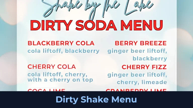Dirty Shake Menu