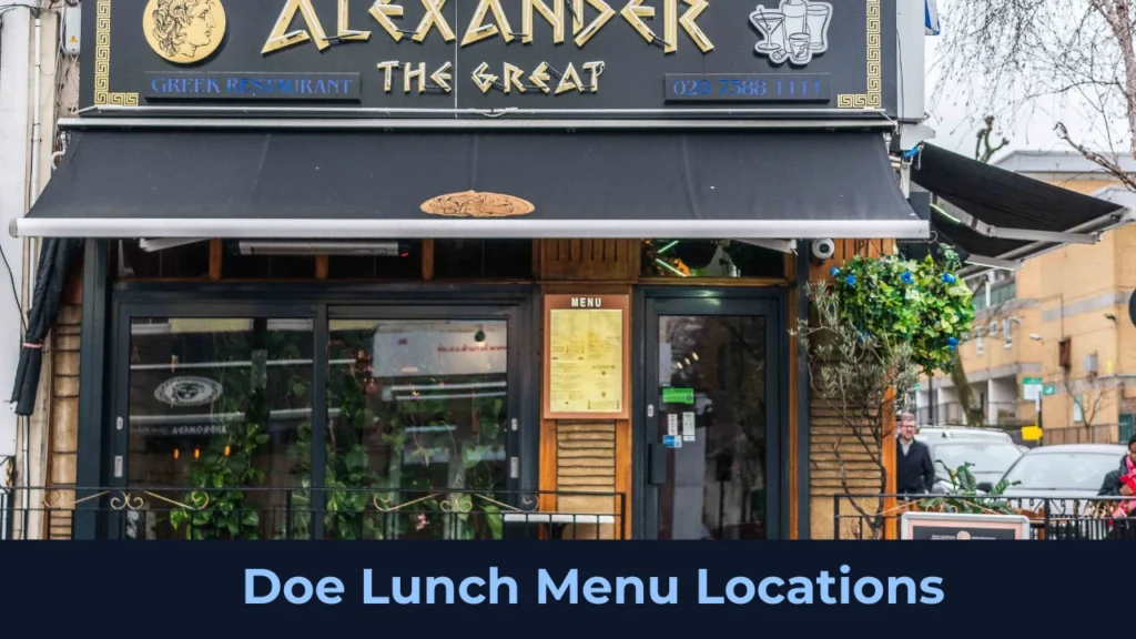 Doe Lunch Menu Locations