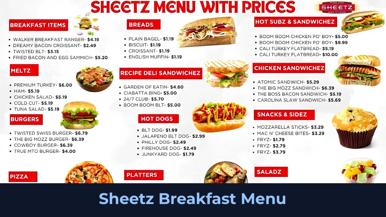 Sheetz Breakfast Menu